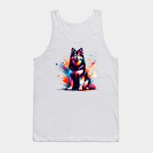 Vibrant Lapponian Herder in Splash Art Style Tank Top